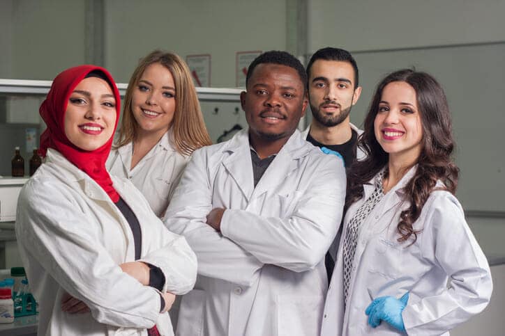 group of medical lab workers