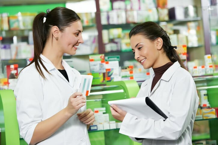 pharmacy assistants working with each other