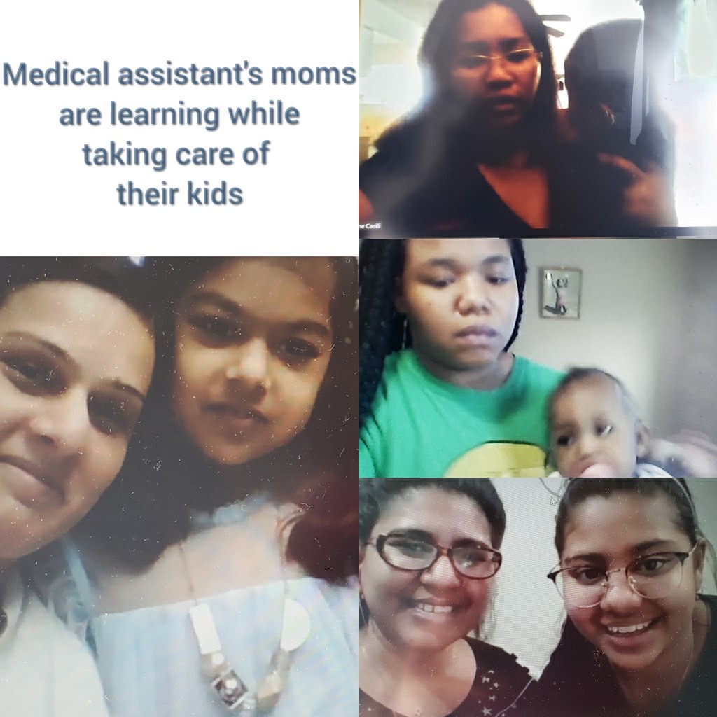 Medical assistant's moms are learning while taking care of their kids