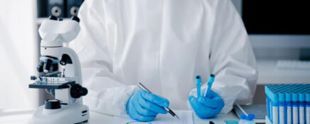 Medical lab technicians holding samples in our medical lab technician course