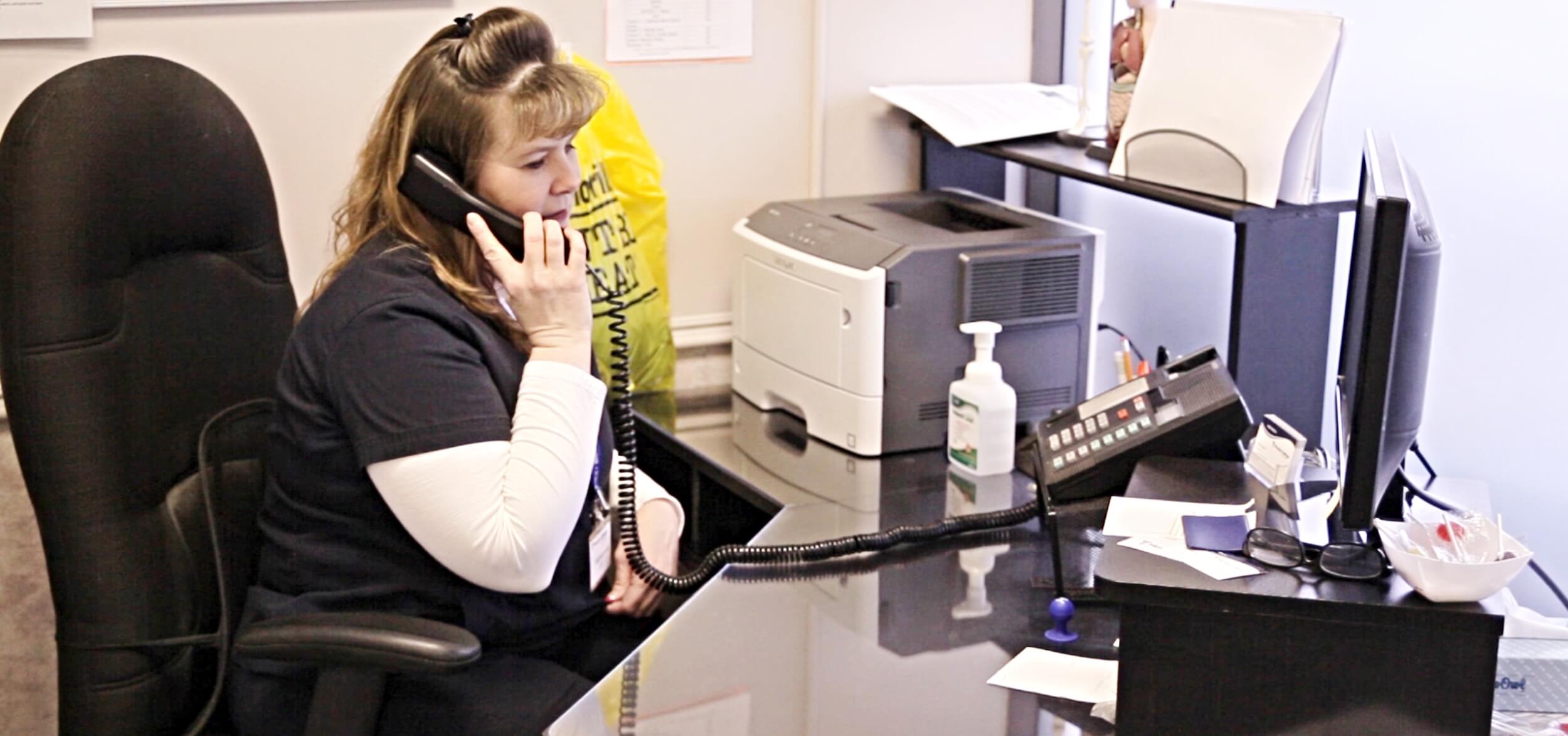 A group of future medical office administration course graduates gaining hands-on training.